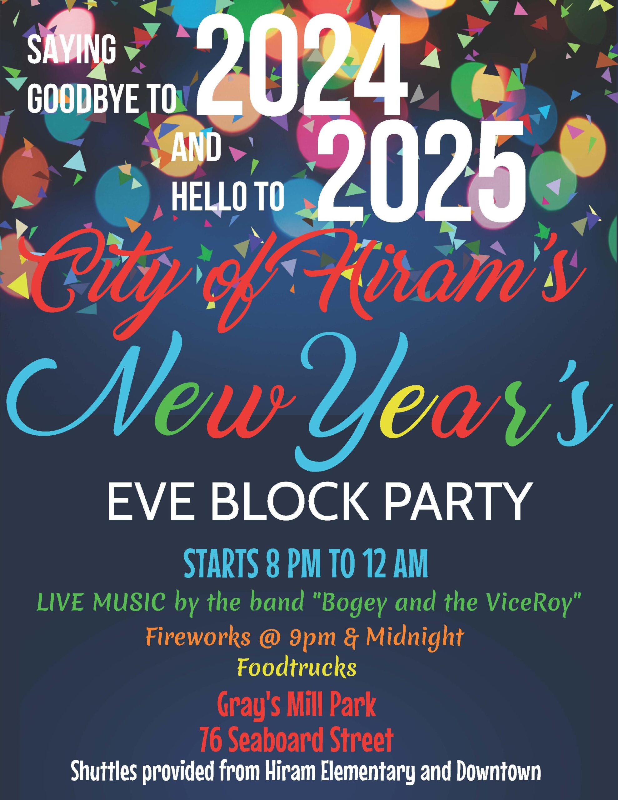 City of Hiram set for New Year’s Eve Block Party