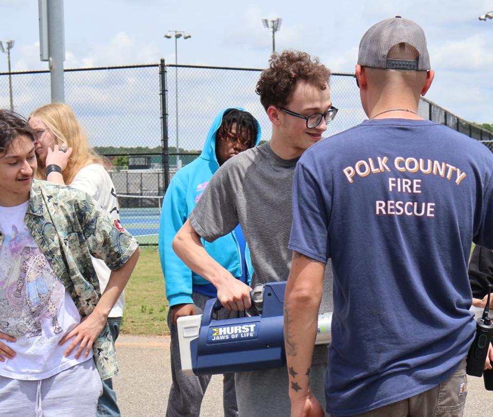 County Firefighters show off equipment used for extrication